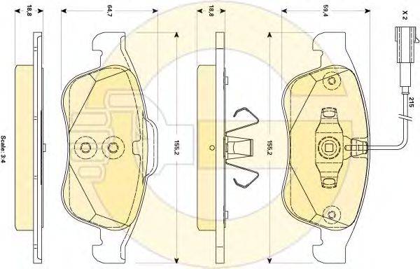 Комплект тормозных колодок, дисковый тормоз GIRLING 6118759