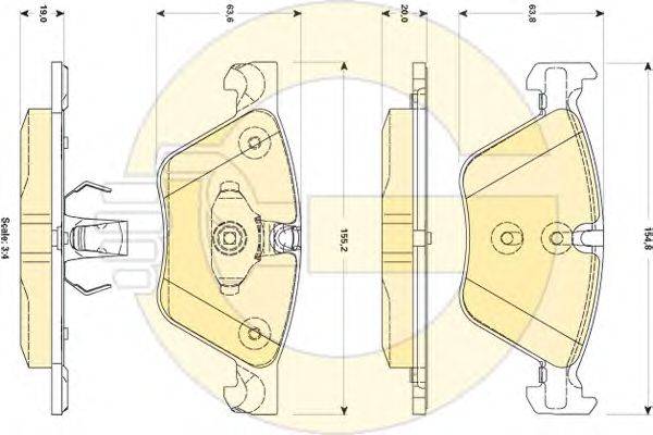 Комплект тормозных колодок, дисковый тормоз BMW 34116775310