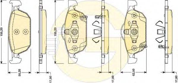 Комплект тормозных колодок, дисковый тормоз HONDA 45022TL1G01