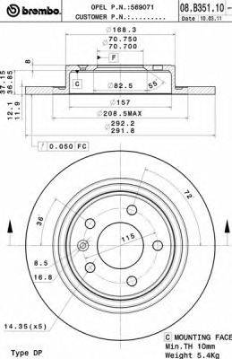 Тормозной диск AP 15001