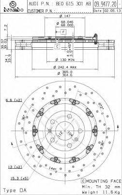 Тормозной диск BRECO BZ 9077