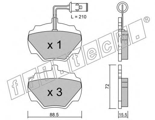 Комплект тормозных колодок, дисковый тормоз fri.tech. 21514