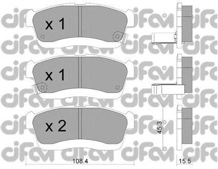 Комплект тормозных колодок, дисковый тормоз CIFAM 822-914-0