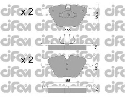 Комплект тормозных колодок, дисковый тормоз CIFAM 8229180