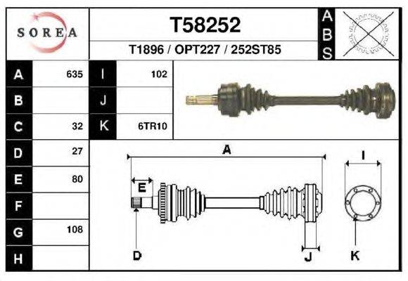 Приводной вал EAI T58252