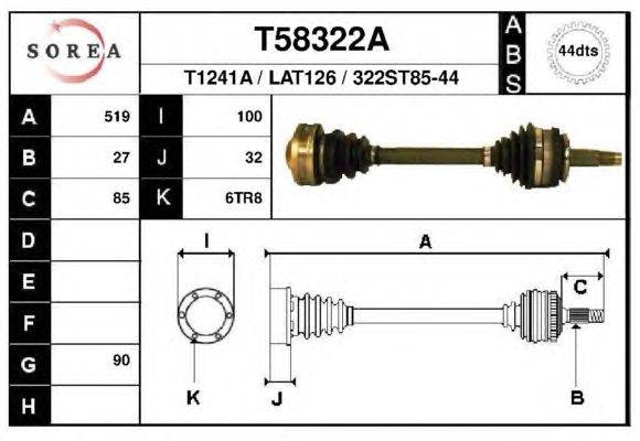 Приводной вал EAI T58322A