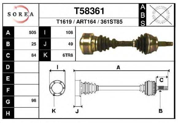 Приводной вал EAI T58361