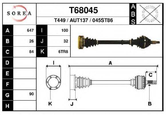 Приводной вал EAI T68045