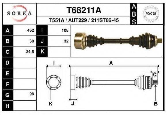 Приводной вал EAI T68211A