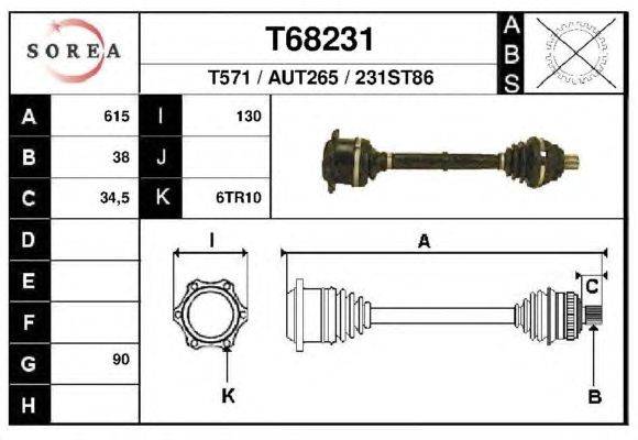 Приводной вал EAI T68231