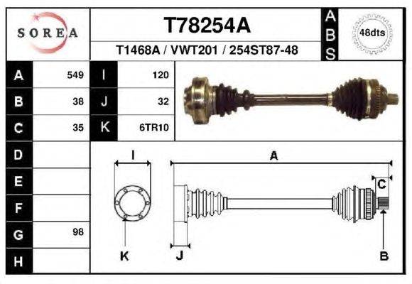 Приводной вал EAI T78254A