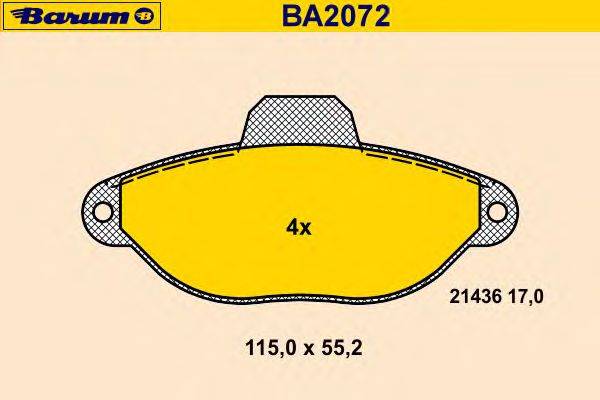 Комплект тормозных колодок, дисковый тормоз BARUM 21436