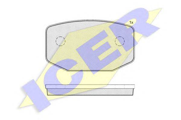 Комплект тормозных колодок, дисковый тормоз ICER 121030