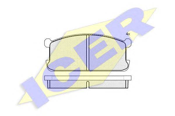 Комплект тормозных колодок, дисковый тормоз ICER 20724