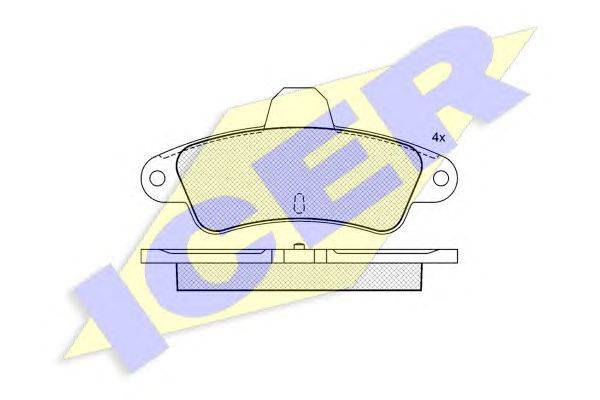 Комплект тормозных колодок, дисковый тормоз ICER 180918