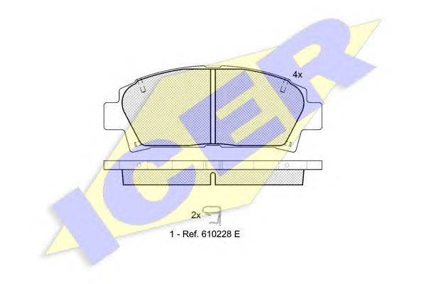 Комплект тормозных колодок, дисковый тормоз ICER 181169