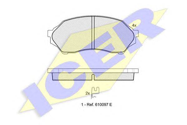 Комплект тормозных колодок, дисковый тормоз ICER 181309