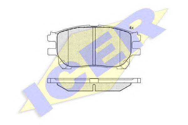 Комплект тормозных колодок, дисковый тормоз ICER 23759