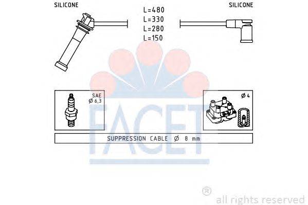 Комплект проводов зажигания FACET 47245