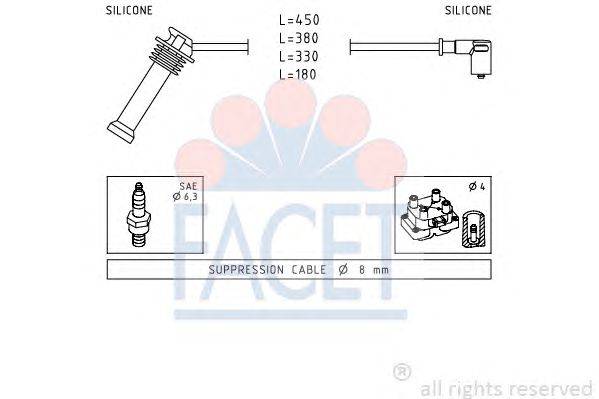 Комплект проводов зажигания FACET 4.9624