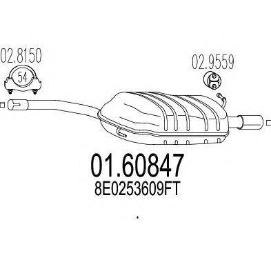 Глушитель выхлопных газов конечный MTS 01.60847