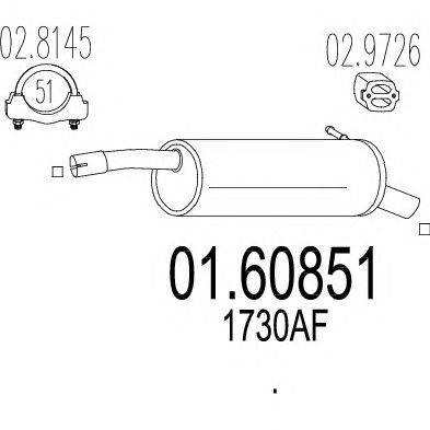 Глушитель выхлопных газов конечный MTS 01.60851