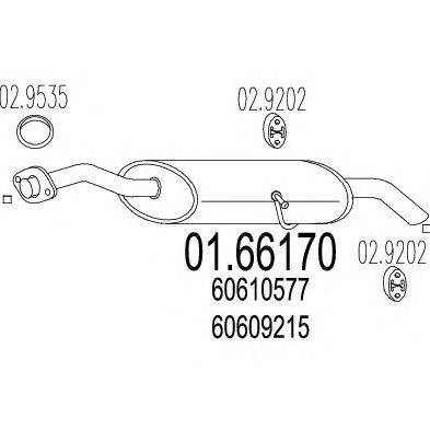 Глушитель выхлопных газов конечный TIMAX 240489