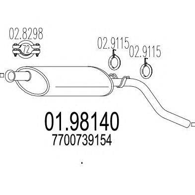 Глушитель выхлопных газов конечный MTS 01.98140