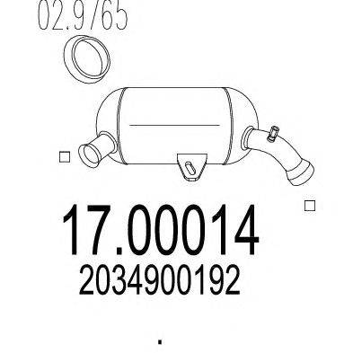Сажевый / частичный фильтр, система выхлопа ОГ MTS 1700014