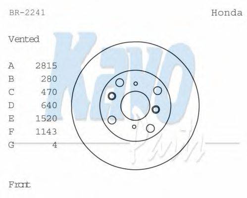 Тормозной диск KAVO PARTS BR-2241