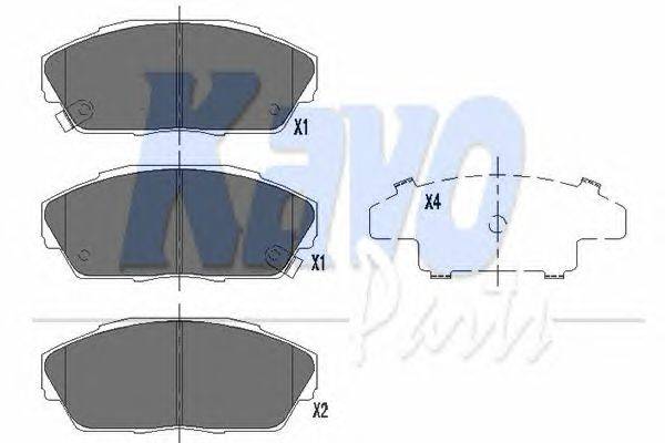 Комплект тормозных колодок, дисковый тормоз KAVO PARTS KBP-2027