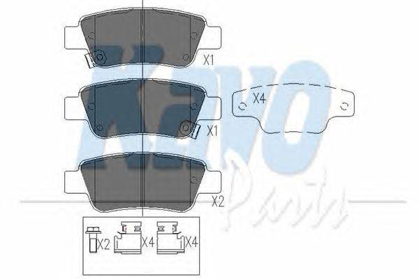 Комплект тормозных колодок, дисковый тормоз KAVO PARTS KBP-2042