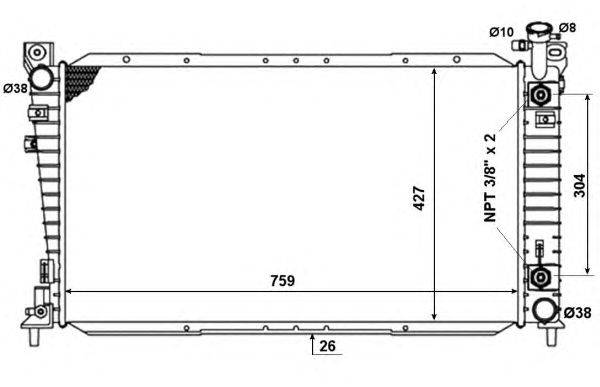 Радиатор, охлаждение двигателя NRF 50334