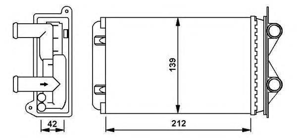 Теплообменник, отопление салона NRF 58935