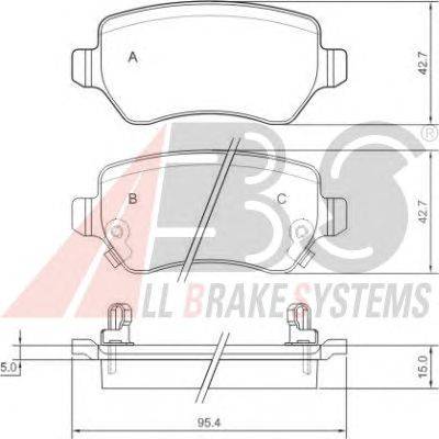 Комплект тормозных колодок, дисковый тормоз A.B.S. P59038
