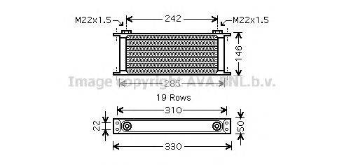 масляный радиатор, двигательное масло AVA QUALITY COOLING UV3141