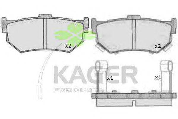 Комплект тормозных колодок, дисковый тормоз KAGER 21401