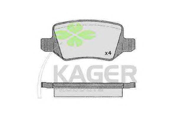 Комплект тормозных колодок, дисковый тормоз KAGER 350526