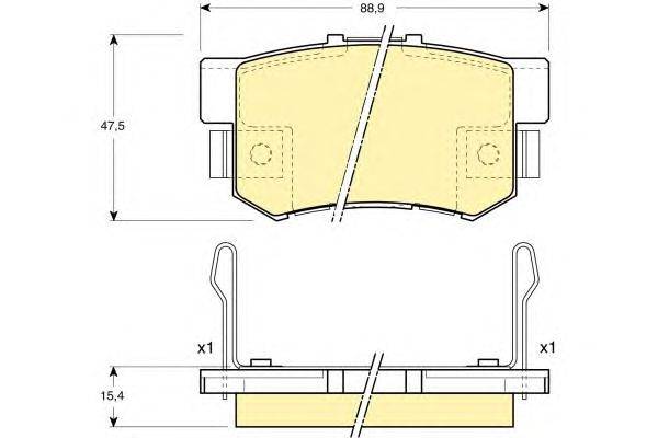 Комплект тормозных колодок, дисковый тормоз HONDA 43022S9AA00