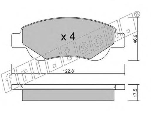 Комплект тормозных колодок, дисковый тормоз fri.tech. 653.0