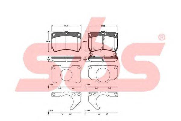 Комплект тормозных колодок, дисковый тормоз sbs 1501223242