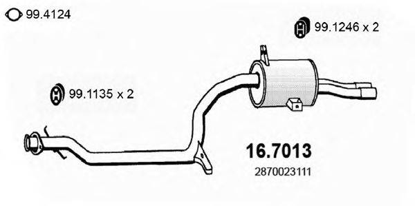 Глушитель выхлопных газов конечный ASSO 16.7013