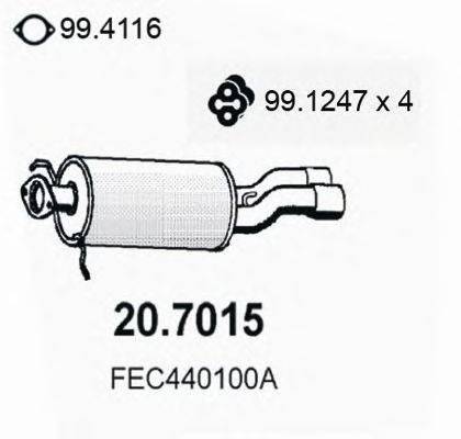 Глушитель выхлопных газов конечный ASSO 207015