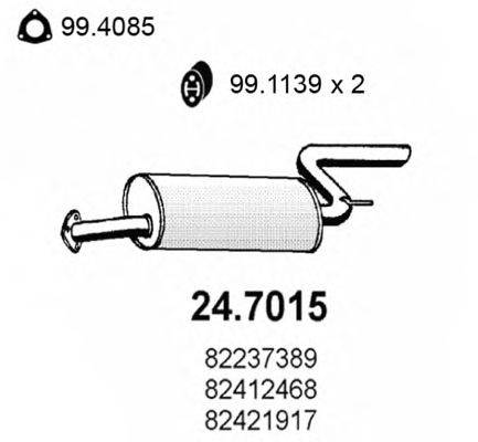 Глушитель выхлопных газов конечный ASSO 24.7015