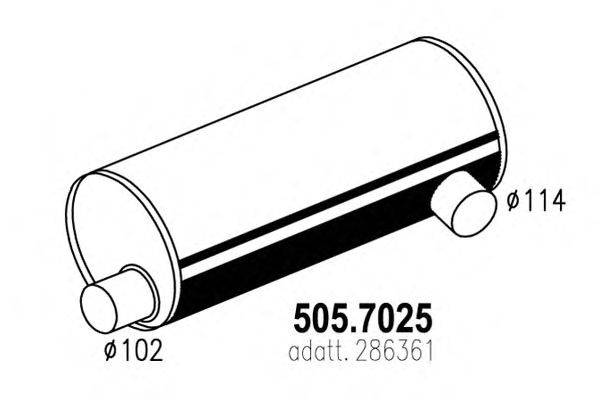 Средний / конечный глушитель ОГ ASSO 505.7025