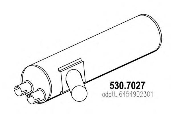 Средний / конечный глушитель ОГ ASSO 530.7027