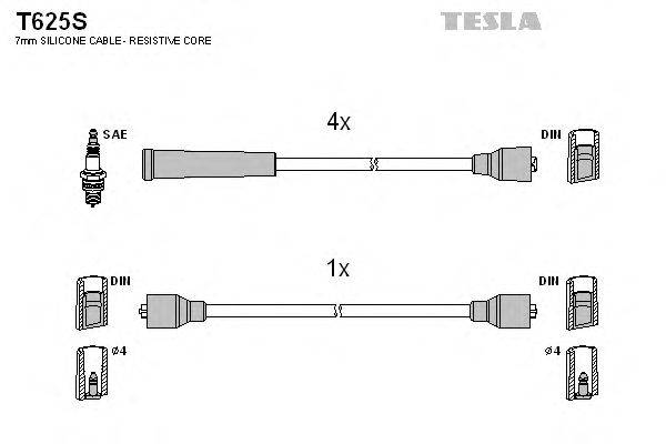 Комплект проводов зажигания TESLA T625S