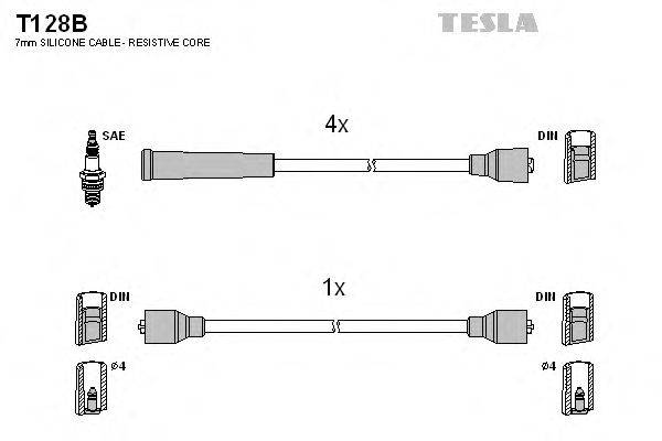 Комплект проводов зажигания TESLA T128B