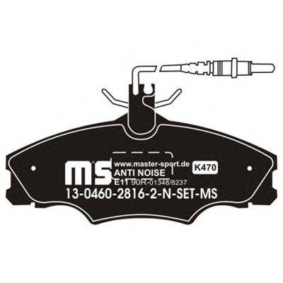 Комплект тормозных колодок, дисковый тормоз MASTER-SPORT 13-0460-2816-2N-SET-MS