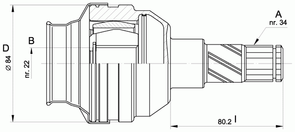 Шарнирный комплект, приводной вал OPEN PARTS CVJ5427.20